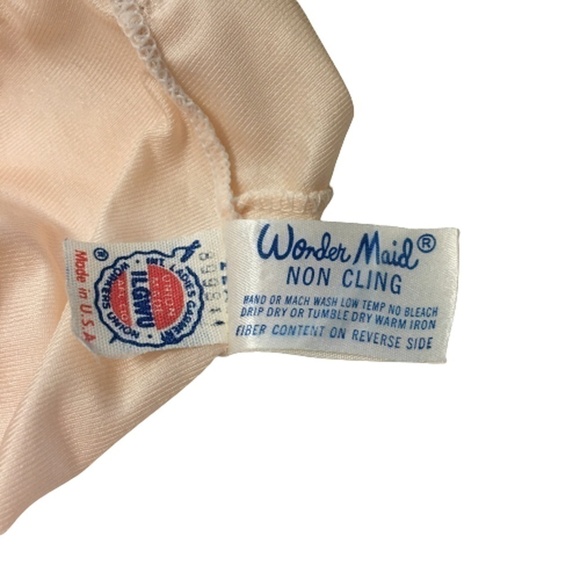 Wonder Maid Peach Full Slip Oodles of Ecru Lace Lacy ILGWU Label 38 - Picture 7 of 10